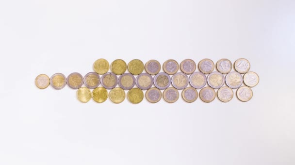 Euro coins in stop motion — Stock Video