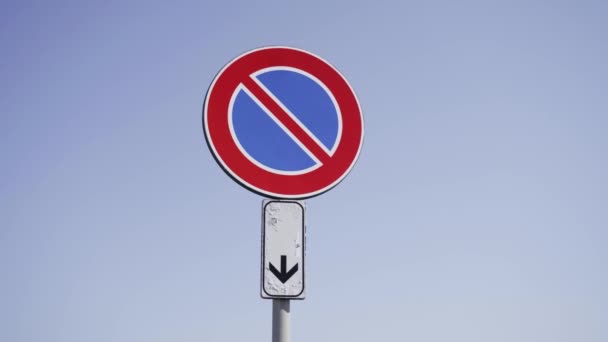 禁止停车的路标 — 图库视频影像