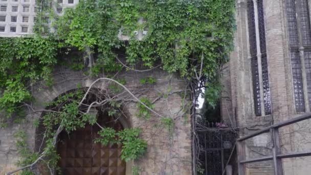 Antico palazzo italiano con balcone verde — Video Stock