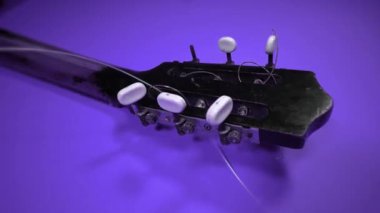 Ahşap gitar başlığı Renklerin ışıltısının ortasında