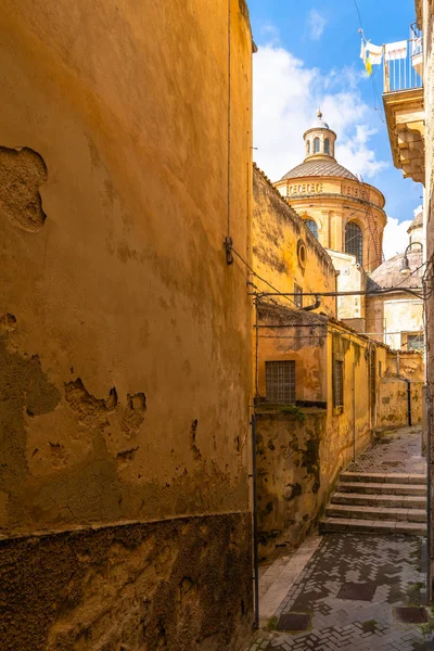 Smalle Italiaans Street Modica Sicilië — Stockfoto
