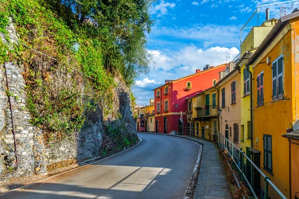 Estrada Aldeia Costeira Italiana Portofino Com Suas Famosas Casas Coloridas — Fotografia de Stock