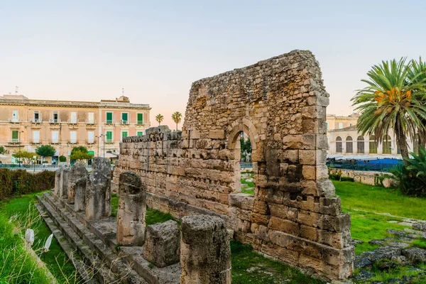 Ruïnes Van Tempel Van Apollo Syracuse Sicilië Italië — Stockfoto