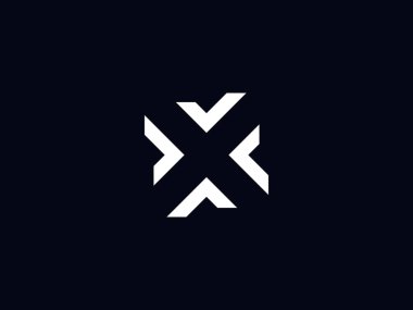 Onay işareti, negatif alan stil logosu ile harf X. Modern Soyut monogram sembolü kavramı. Kurumsal iş kimliği için grafik alfabe sembol. Vektör