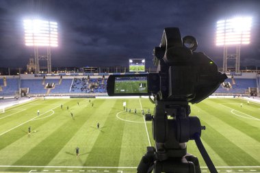 TV, futbol. TV profesyonel studio dijital video kamera