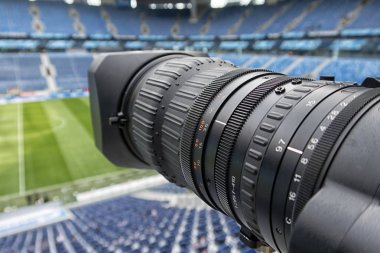 TV, futbol. TV profesyonel studio dijital video kamera