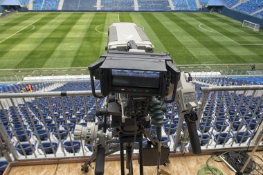 TV, futbol. TV profesyonel studio dijital video kamera