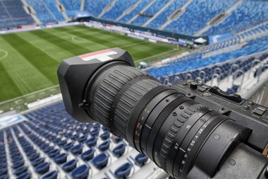 TV, futbol. TV profesyonel studio dijital video kamera