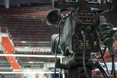 Voleybol, TV. TV profesyonel studio dijital video kamera.