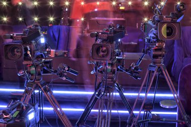 TV profesyonel dijital video kamerada bir konser salonu.