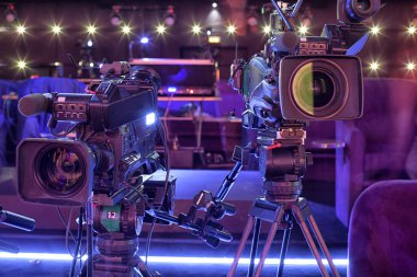 TV profesyonel dijital video kamerada bir konser salonu.