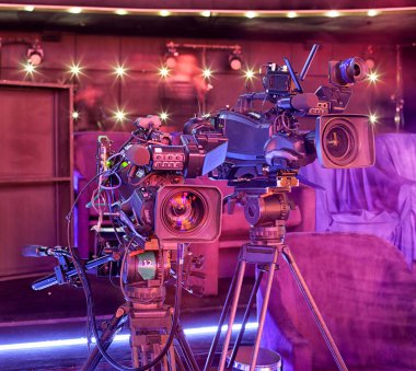 TV profesyonel dijital video kamerada bir konser salonu.