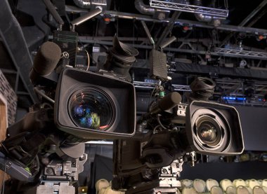 TV profesyonel dijital video kamerada bir konser salonu.