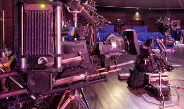 TV profesyonel dijital video kamerada bir konser salonu.