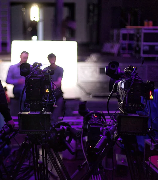 Televisión Videocámara Digital Profesional Una Sala Conciertos — Foto de Stock