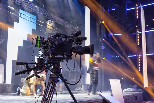 Professionele Digitale Videocamera Een Concertzaal — Stockfoto