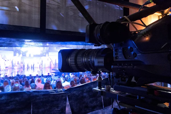 Professional Digital Video Camera Concert Hall — Stock Photo, Image