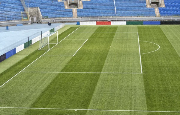 Close up de grama campo de futebol — Fotografia de Stock