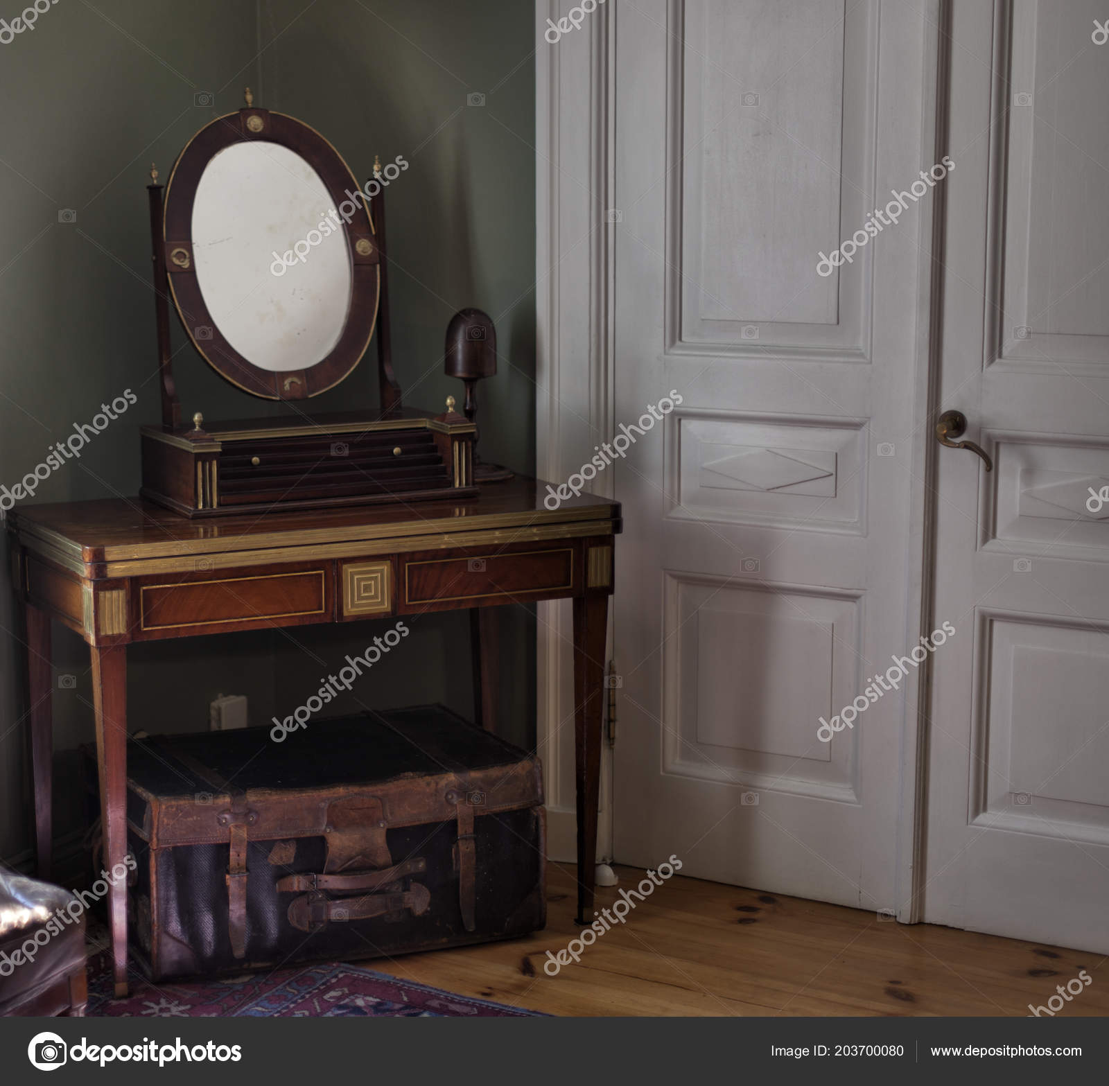 Old Farm House Interior Traditional Russian Estate Stock