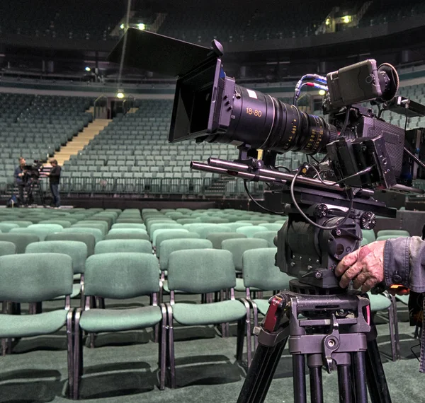 Caméra Vidéo Numérique Professionnelle Cinématographie Dans Concert Hal — Photo