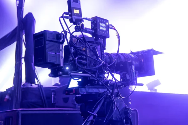Professionelle Digitale Videokamera Kinematographie Konzertsaal — Stockfoto