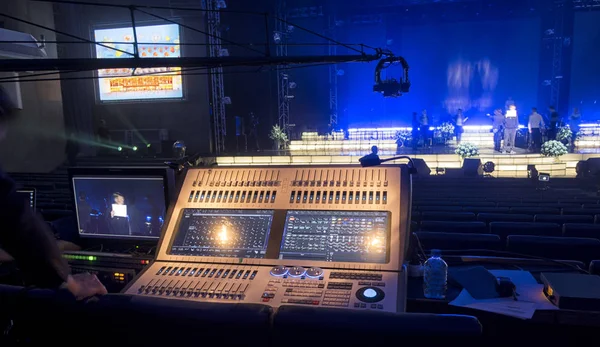 Panel Control Para Equipos Iluminación Concierto — Foto de Stock