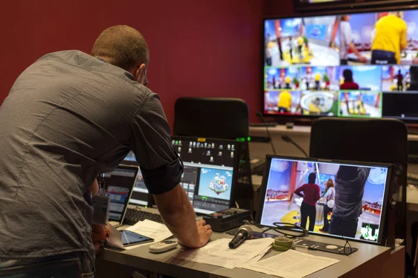 Control Panel Urządzenia Telewizji Telewizji Kablowej Kabel Wideo — Zdjęcie stockowe