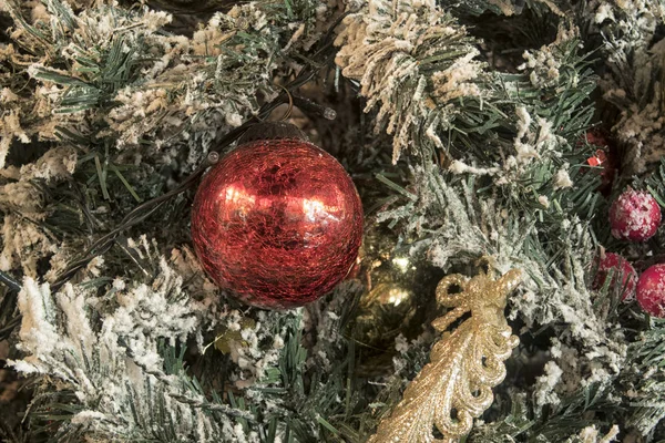 Karácsonyi Labda Ágakon Fenyő — Stock Fotó