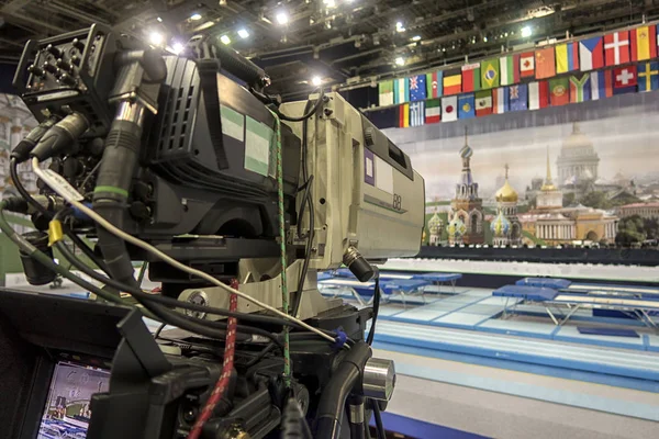 Közeli televíziós kamera, sportversenyek, a Tv közvetítés. — Stock Fotó