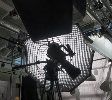 yakın çekim TV kamera film stüdyo Tv yayını.