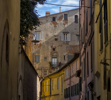 Lucca, tarihi merkezi. doğal peyzaj. İtalya.
