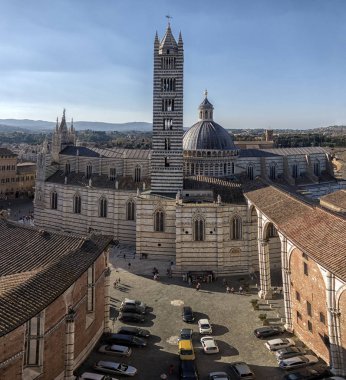 Güzel kenti Siena Ekim, İtalya.