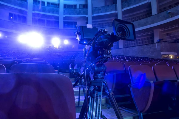 Camera Een Concertzaal Professionele Digitale Videocamera — Stockfoto