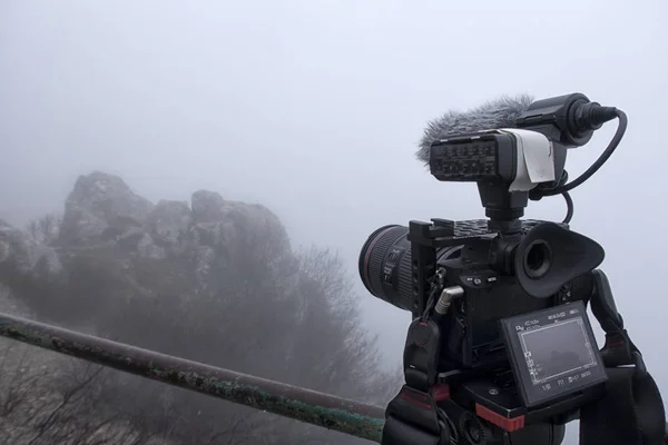 Профессиональная Видеокамера Съемку Природных Ландшафтов — стоковое фото