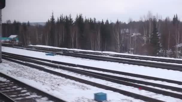 Рейки Русі Пік Повз Залізниця Залізничні Рейки Поїздів — стокове відео
