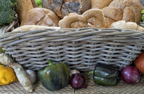 Variety of products on the kitchen table. — Stock Photo, Image