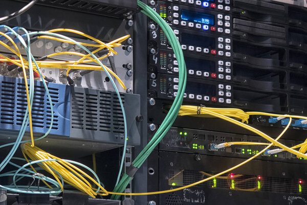 television equipment in a television broadcasting studio