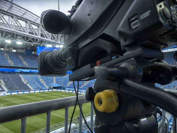 Fernsehen Beim Fußball Fußballspiel Kamera — Stockfoto