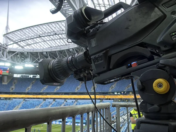 サッカーでテレビ サッカーマッチカメラ — ストック写真