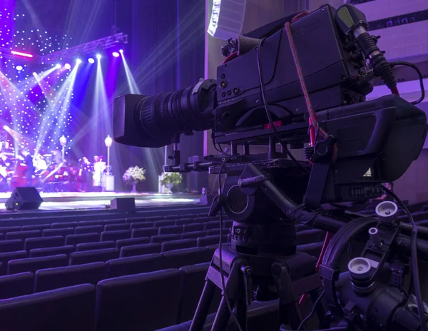 Sändning Från Teatern Professionell Digital Videokamera — Stockfoto