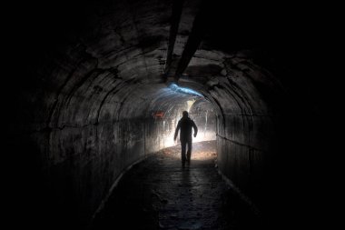 Ormanda terk edilmiş eski bir sığınak. Askeri Kale. Dört numaralı kale, Vladivostok, Rusya.