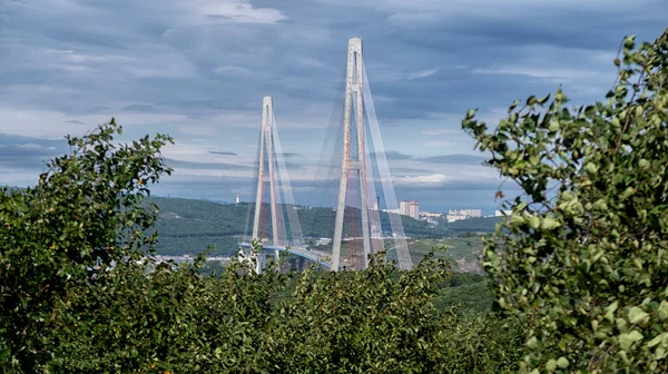 Most Russky Přes Úžinu Východního Bosporu Vladivostok Rusko — Stock fotografie