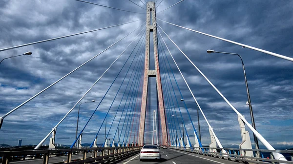 Pont Russky Travers Détroit Bosphore Oriental Vladivostok Russie — Photo