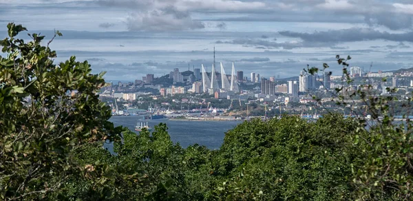 Vista Para Cidade Vladivostok Rússia Extremo Oriente Rússia Cidade Vladivostok — Fotografia de Stock