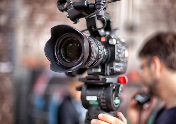 Film Industry Detail Video Camera Broadcasting Recording Digital Camera — Stock Photo, Image