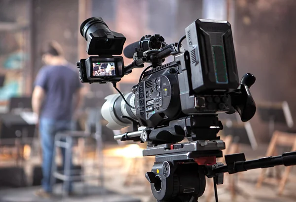 Filmindustrie Detail Der Videokamera Ausstrahlung Und Aufnahme Mit Digitalkamera — Stockfoto