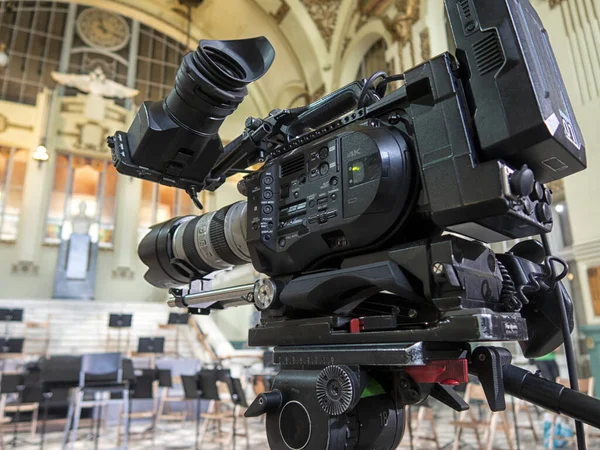 Indústria Cinematográfica Detalhe Câmera Vídeo Transmissão Gravação Com Câmera Digital — Fotografia de Stock