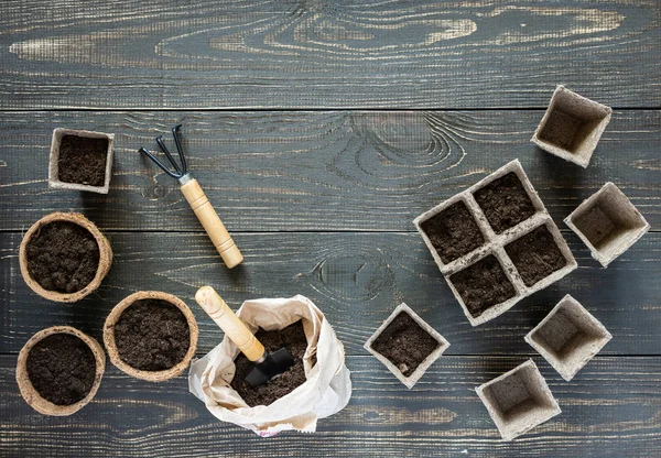 Pots écologiques pour les semis — Photo