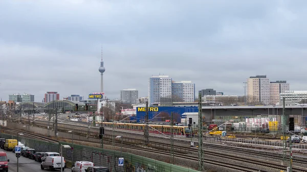 Vista de la torre de televisión, Friedrichshain — Foto de Stock