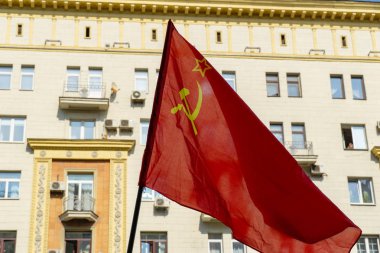 Moskova, Rusya - 9 Mayıs 2019: Zafer Bayramı'nda ölümsüz alay alayı.